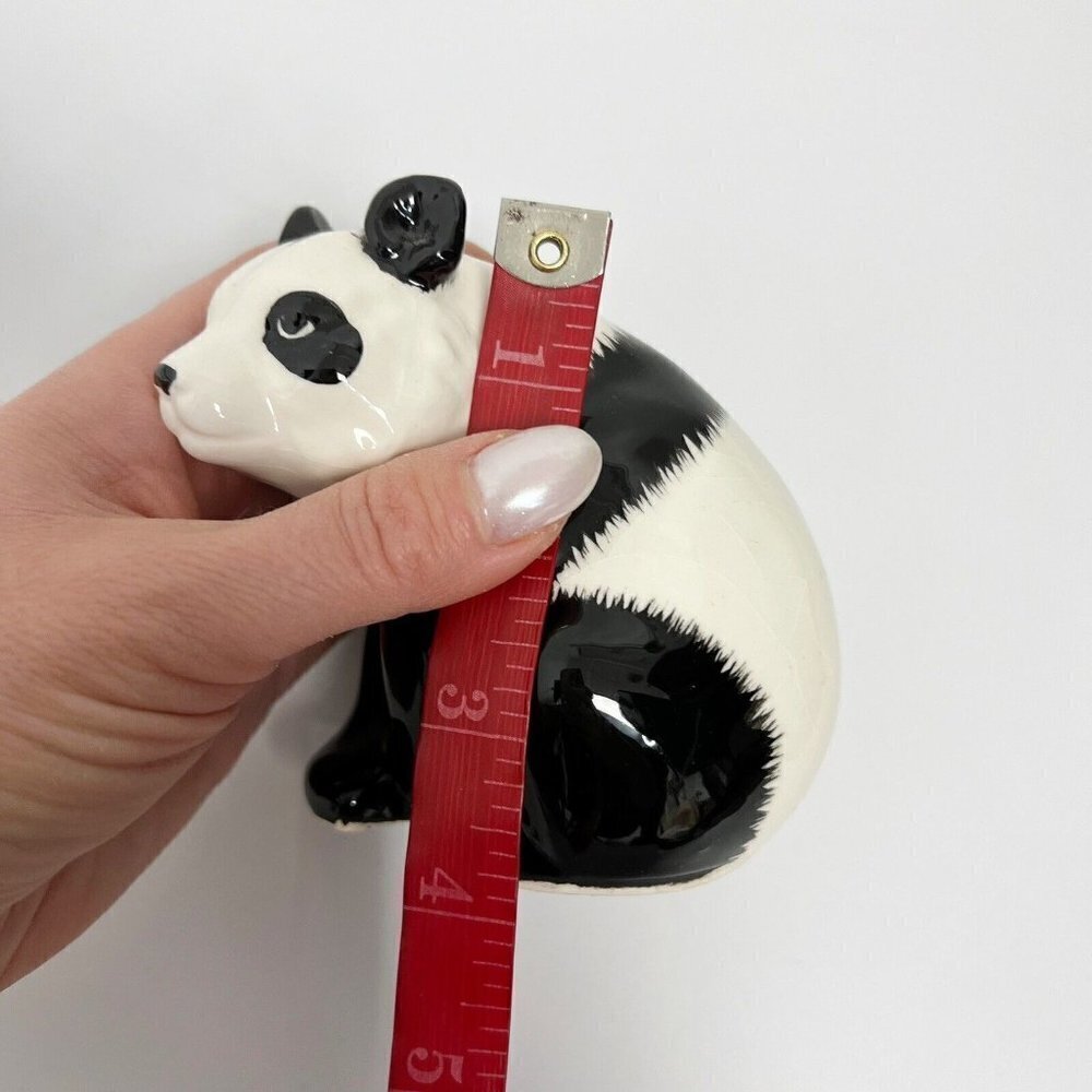 VTG Panda Bear Glazed Glossy Ceramic Porcelain Figurine - Picture 8 of 9